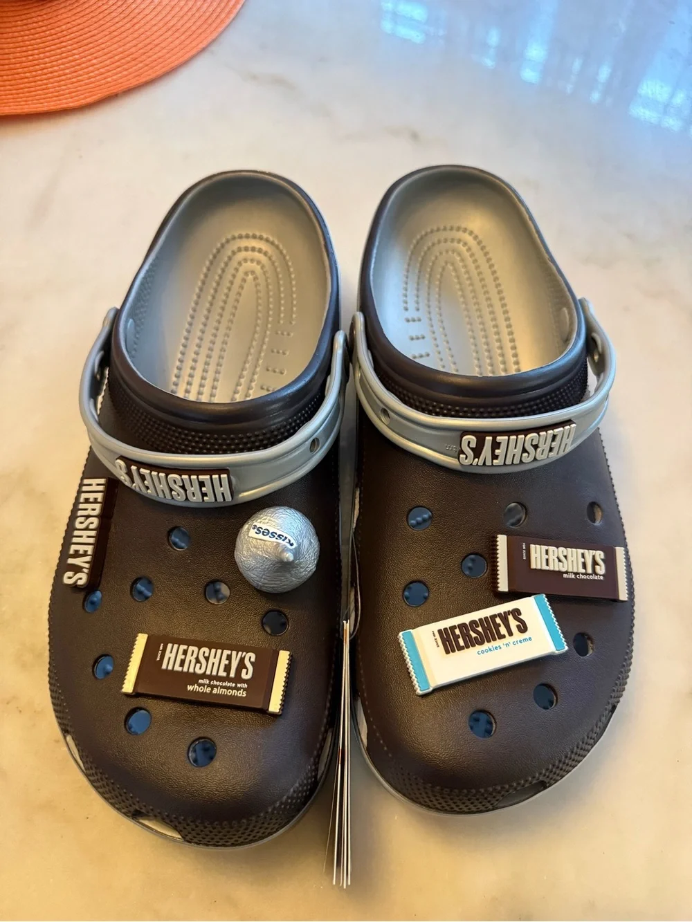CROCS Men's Chocolate Brown & Light Gray Hershey's Clog Sandals